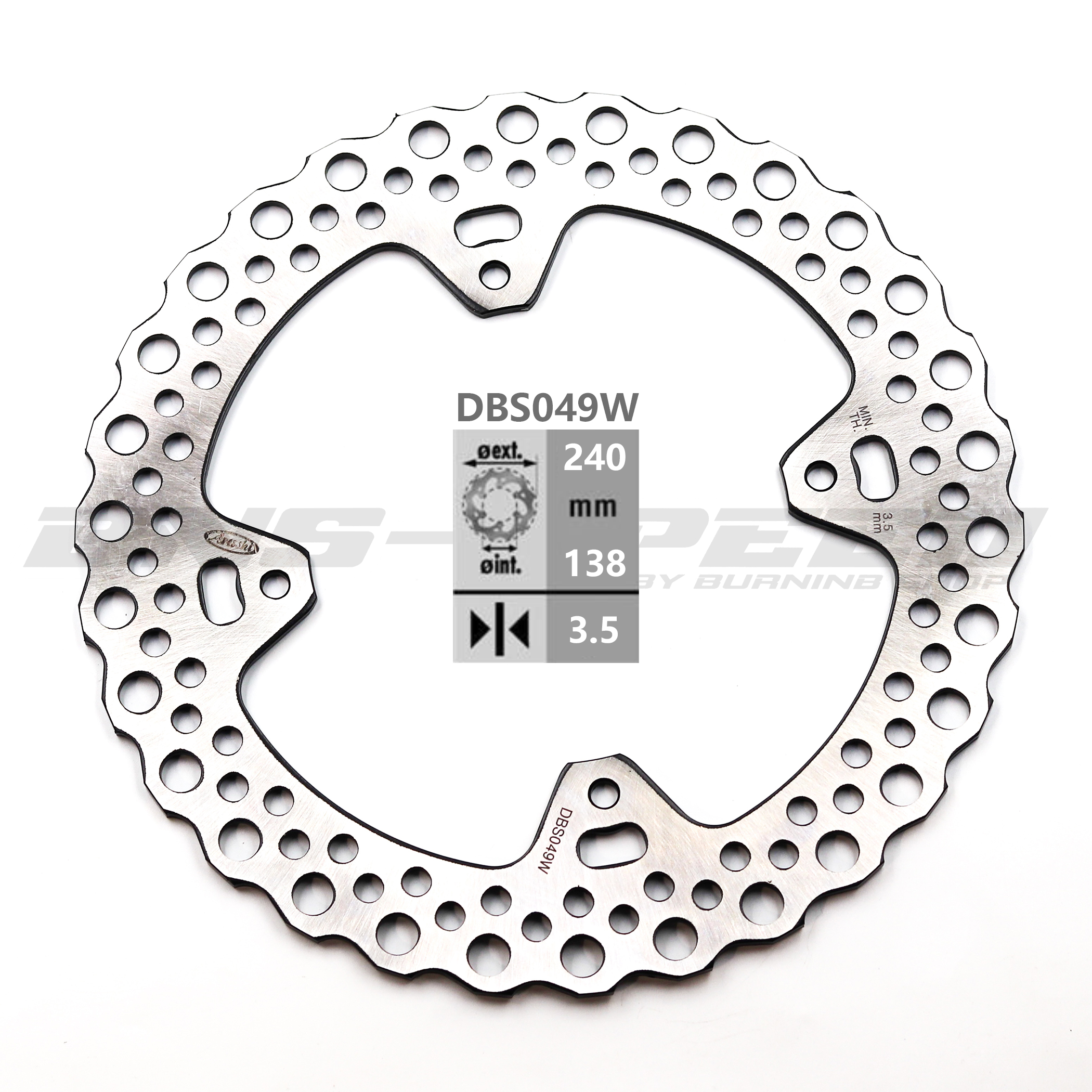 จานดิสเบรคหลัง Arashi Rear Brake Disc DBS049W CR125/250, CRF250/450R/X