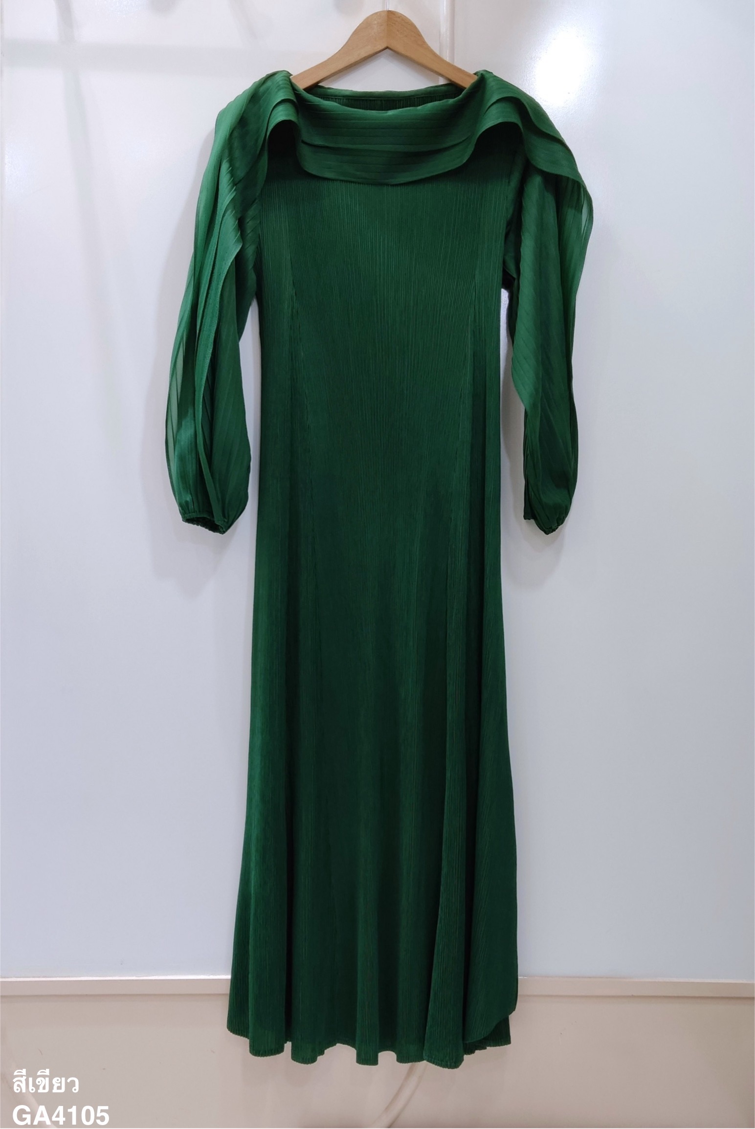 2MUAY รุ่น GA4105 เดรสพลีทคุณภาพ LAYER SLEEVE PLEATED DRESS 10 สี FREE SIZE