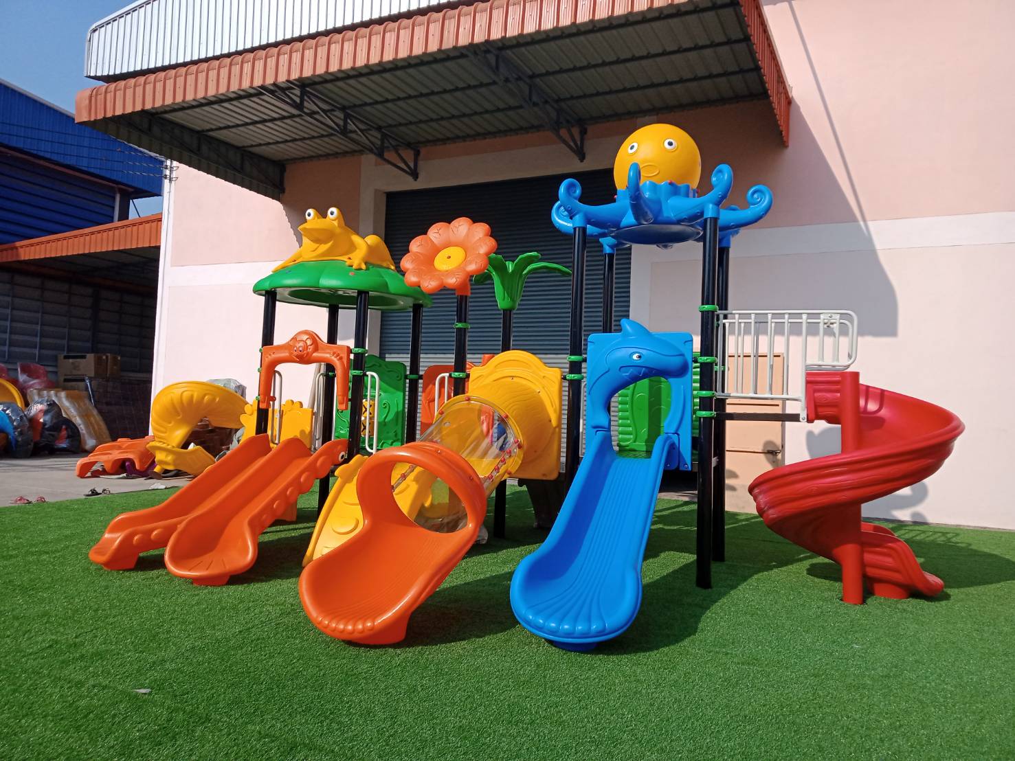 โปรโมชั่นเครื่องเล่นสนามโครงสร้างเสา 114 เครื่องเล่นสนามกลางแจ้ง ,สนามเด็กเล่น,เครื่องเล่นสนามราคาถูก OutdoorPlayground , ของเล่นสนาม, สำหรับบริจาคสนามเด็กเล่น พร้อมส่ง