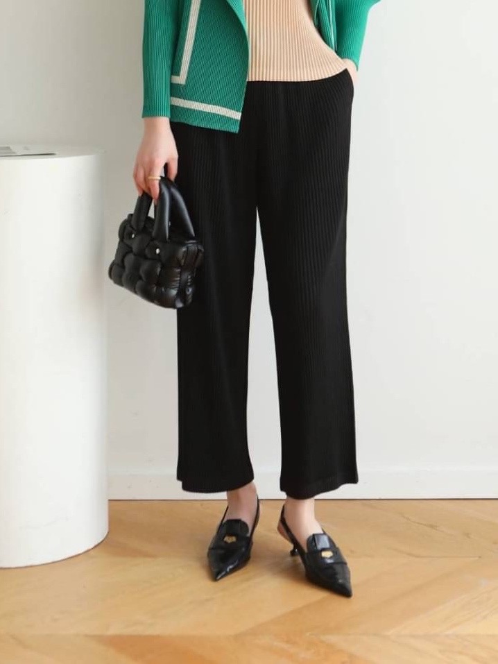ยาว 36 นิ้ว 2MUAY รุ่น GJO2316 กางเกงผู้หญิง กางเกงพลีทคุณภาพ THICK STRAIGHT PLEATED PANTS 9 สี FREE SIZE