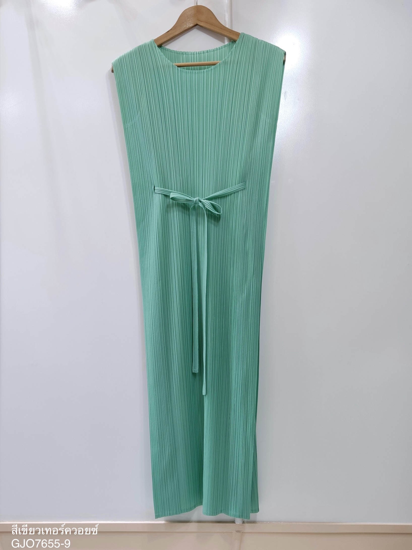 2MUAY รุ่น GJO7655 SIMPLE BOW TIE PLEATED DRESS เดรสผู้หญิง เดรสพลีทคุณภาพ 15สี FREE SIZE