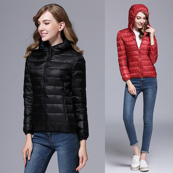 [SALE] Ultra Light Down Jacket เสื้อกันหนาวขนเป็ดมีฮู้ดพร้อมถุงเก็บ-12015