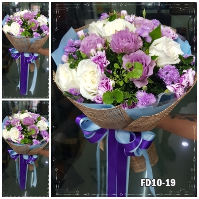 FD10-19 : ช่อกุหลาบม่วง,ขาว