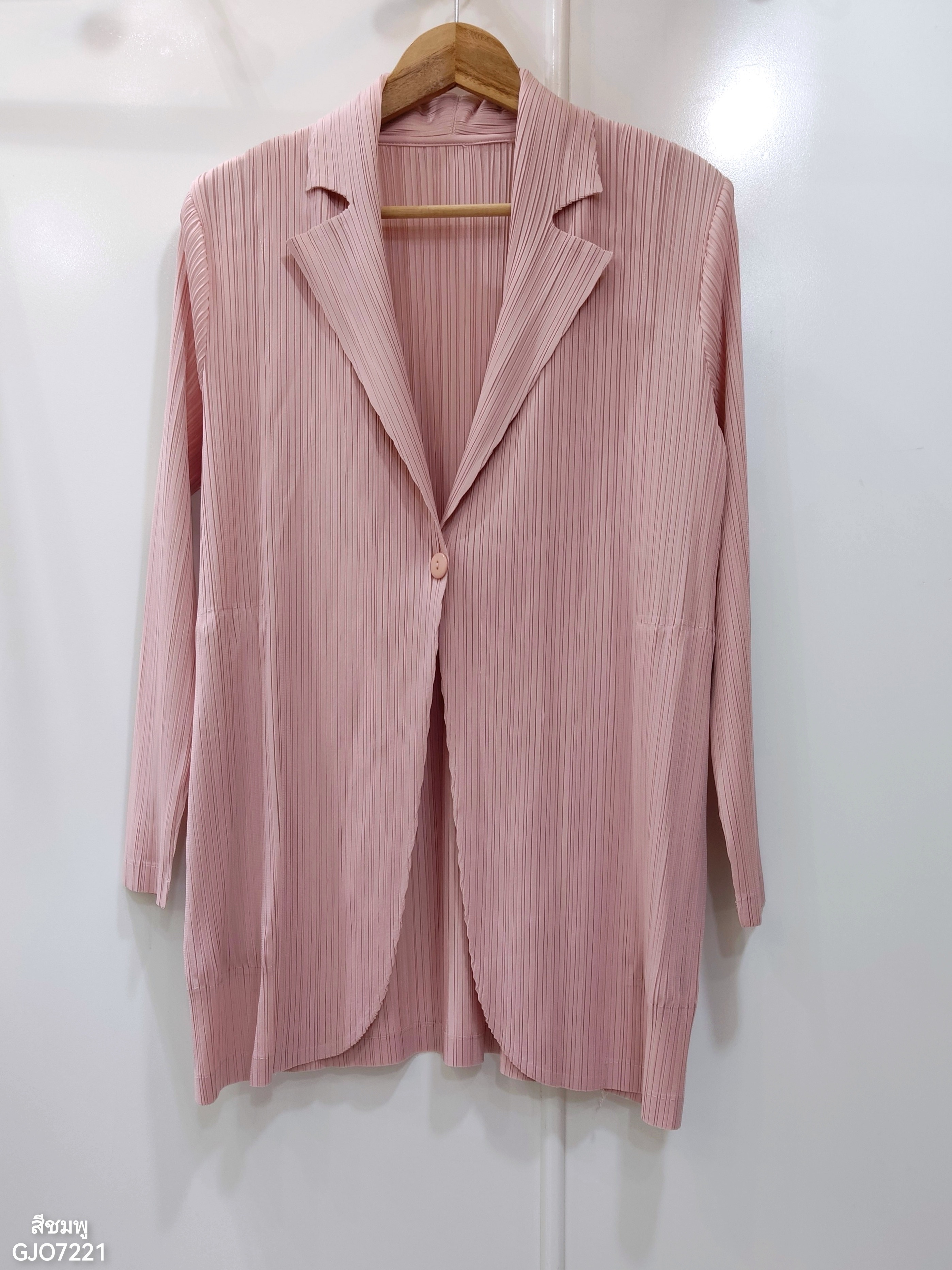 2MUAY รุ่น GJO7221 เสื้อคลุมผู้หญิง เสื้อคลุมพลีทคุณภาพ 7สี FREE SIZE COLLAR BUTTON FRONT PLEAT CARDIGAN