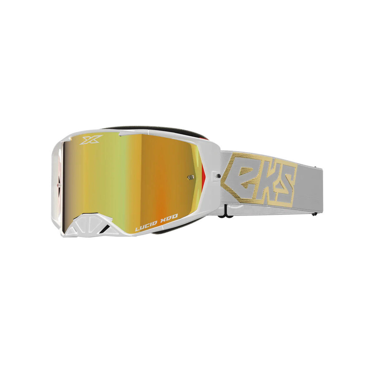 แว่น EKS Brand Lucid Goggle White Gold - Gold Mirror Lens