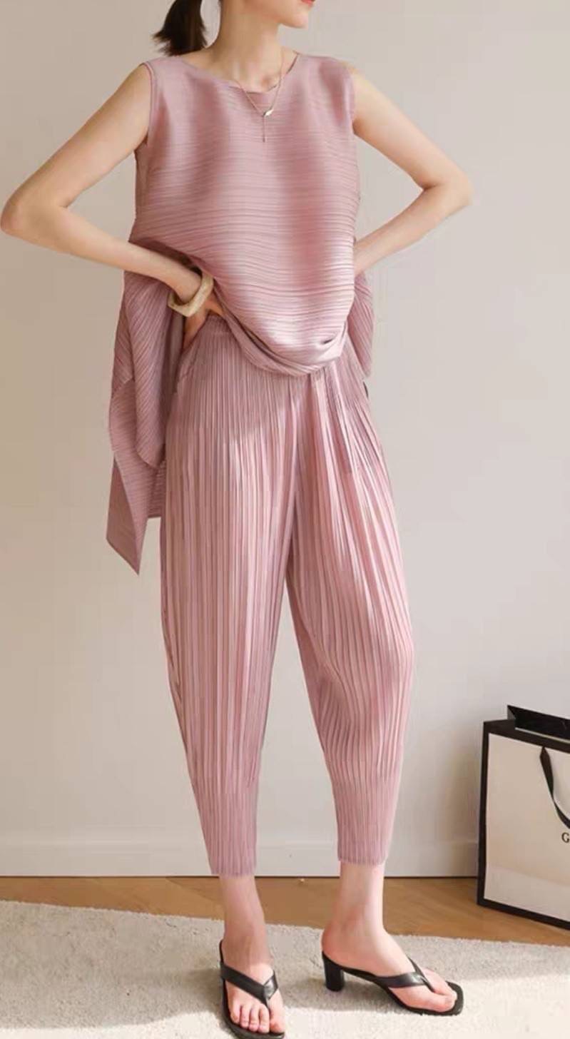 ยาว34 นิ้ว! 2MUAY รุ่น GJO6045 FLUFFY PLEATED PANTS กางเกงอัดพลีทคุณภาพ 15สี FREE SIZE
