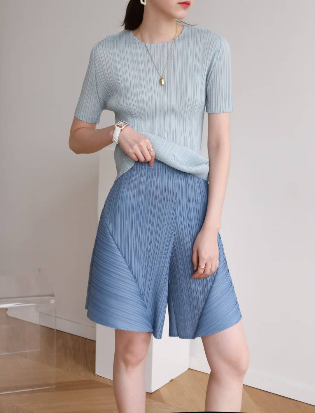 เพิ่มสีใหม่!! 2MUAY BASIC GJO6910 เสื้อพลีทคุณภาพ SHORT SLEEVE PLEATED TOP 14 สี FREE SIZE
