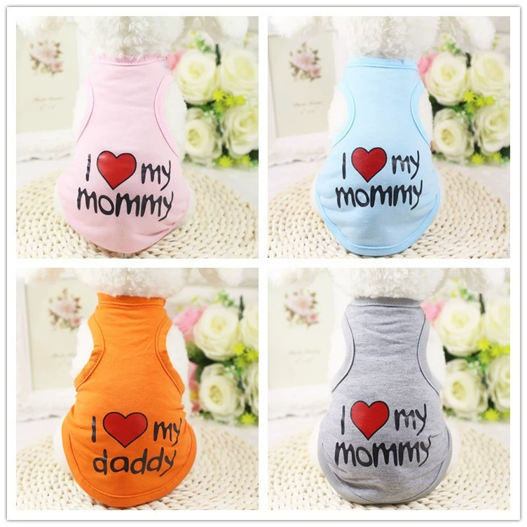 🇹🇭พร้อมส่ง🇹🇭🎽เสื้อกล้าม❤LOVE Mommy & Daddy 💟 รักแม่ รักพ่อ เสื้อสัตว์เลี้ยง ชุดสุนัข หมา ชุดแมว