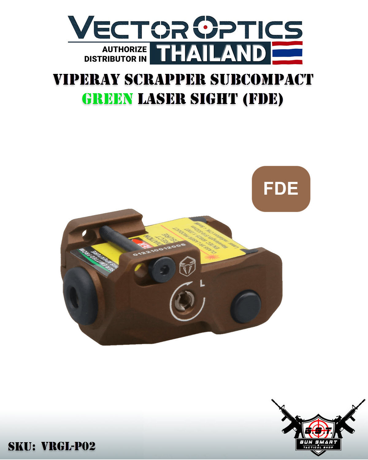 VIPERAY SCRAPPER SUBCOMPACT GREEN LASER SIGHT (FDE)