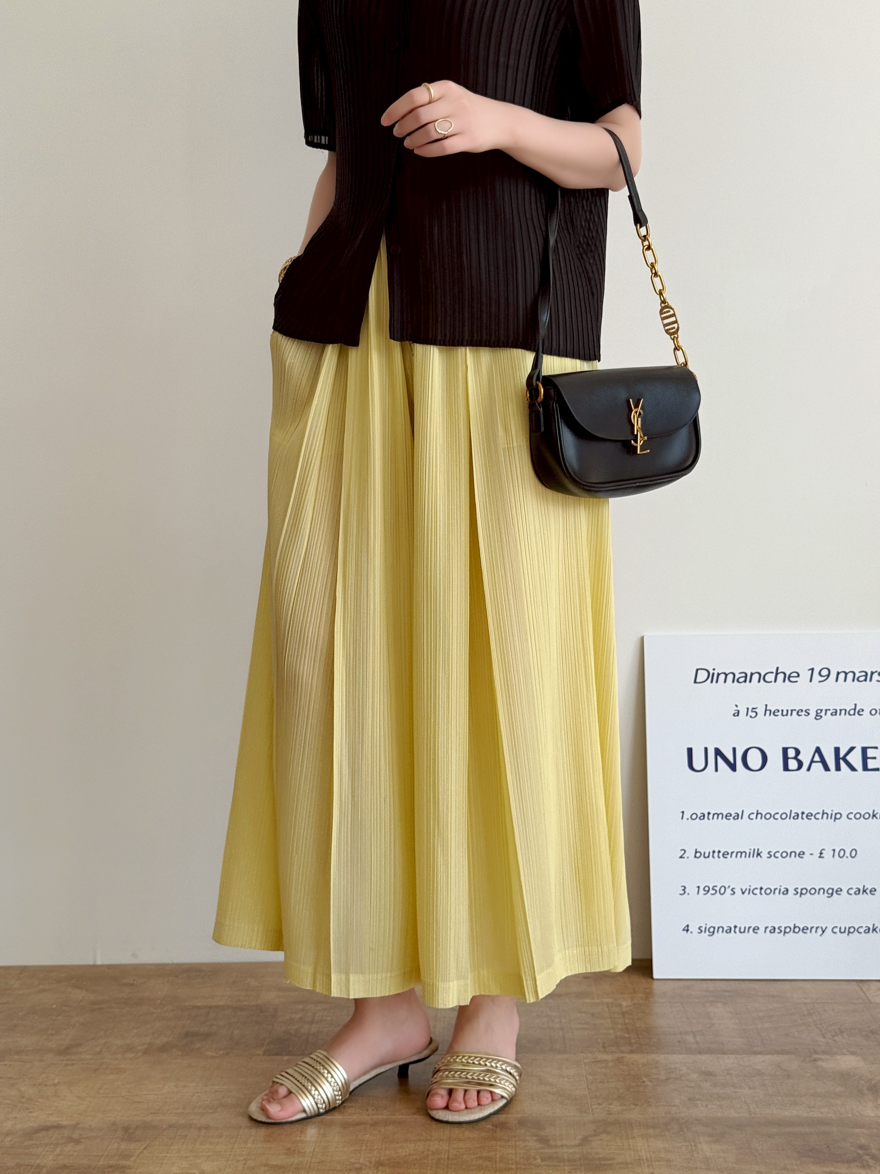 ยาว36นิ้ว! 2MUAY รุ่น GJO10237 กางเกงพลีทคุณภาพ FLOWY WIDE LEG PLEATED PANT 9 สี FREE SIZE