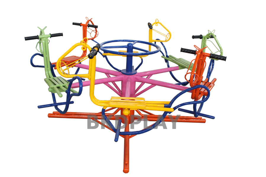 เครื่องเล่นสนาม กลางแจ้ง เหล็ก,ม้าหมุน 6 ที่Outdoor Playground, ราคาโรงงาน สินค้าสั่งผลิต 10-20 วัน
