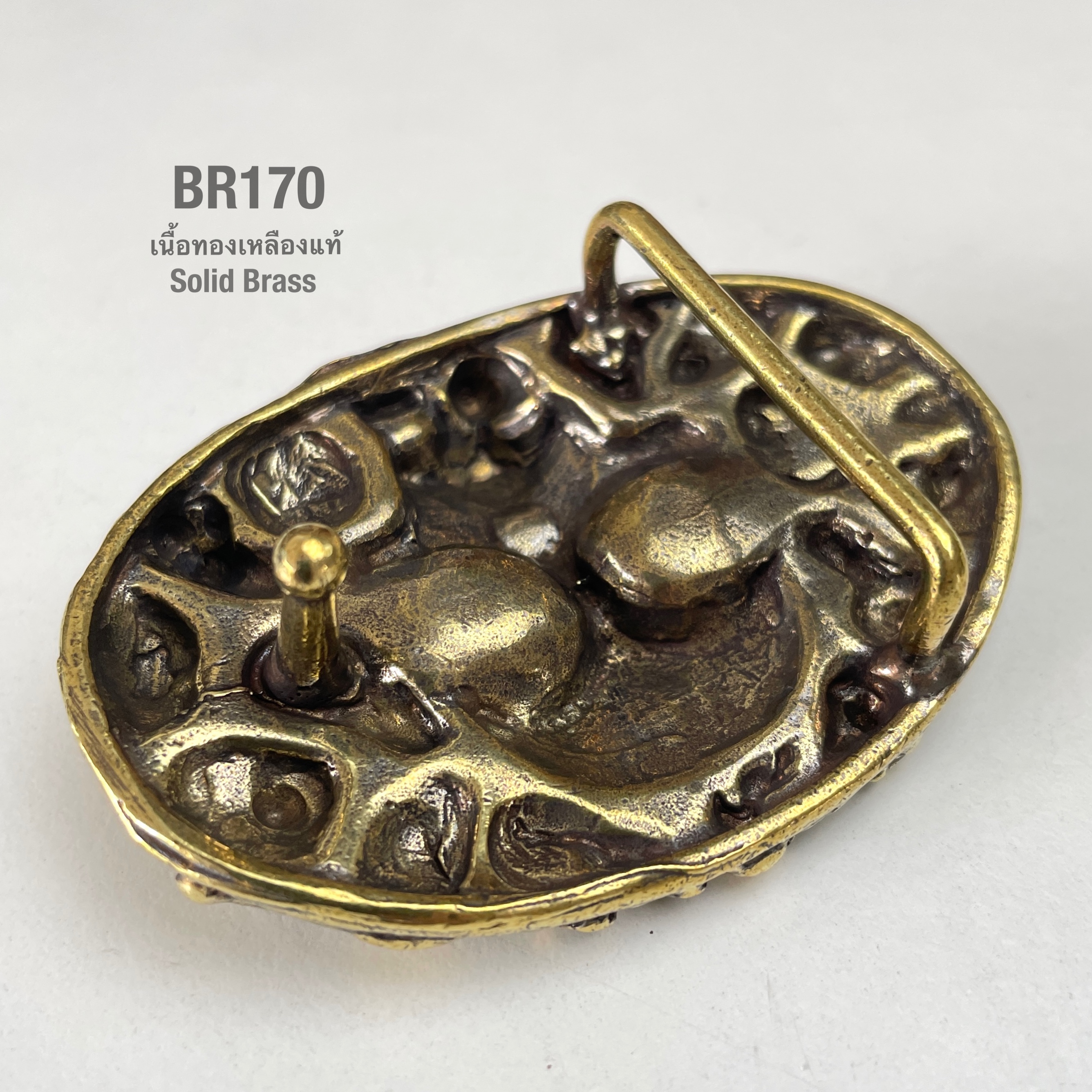 BR170 หัวเข็มขัดทองเหลืองหัวกระโหลกเหมาะกับสายหนัง 42 มิล ** ราคาต่อชิิ้น**