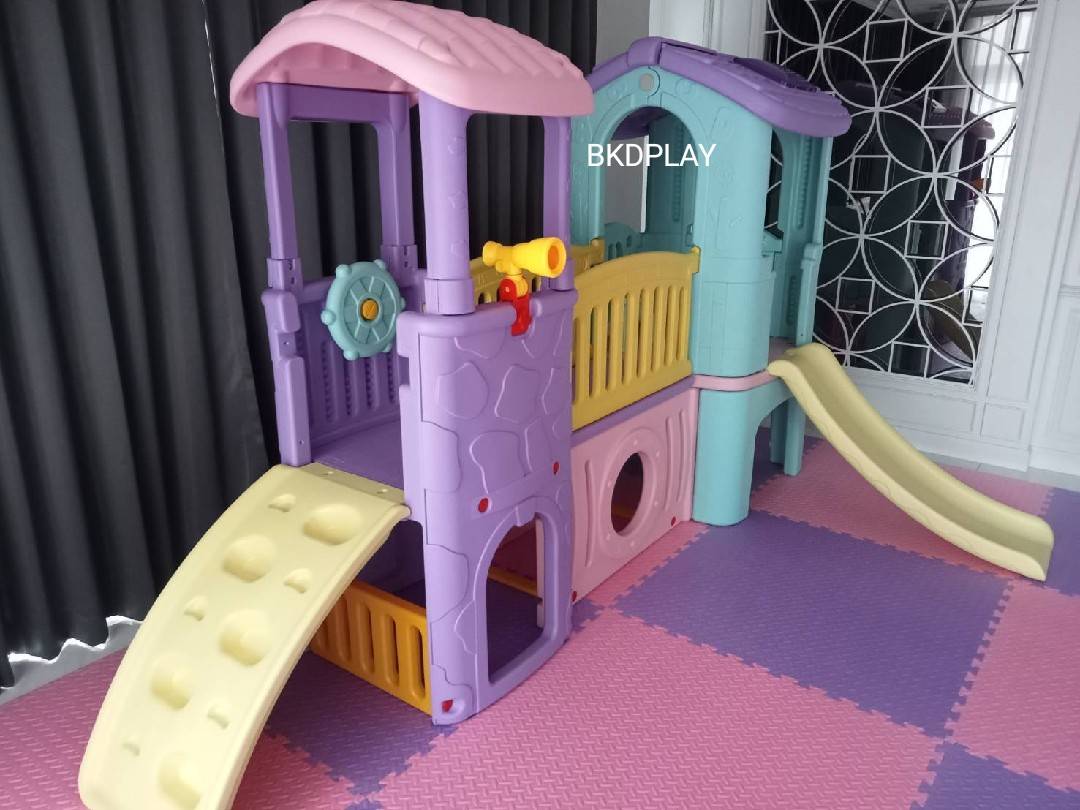 ส่งฟรี บ้านสไลเดอร์ปีนป่าย บ้านน้อย2ชั้น คละสี เลือกสีได้ ราคาต่อ1ชุด กระดานลื่นเด็ก เครื่องเล่นสนามกลางแจ้ง-ในร่ม พร้อมส่ง