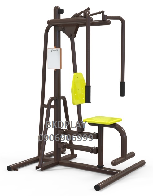 เครื่องออกกำลังกายกลางแจ้งผู้ใหญ่ , บริหารแขน-หน้าอก-หัวไหล่ (แบบยกน้ำหนักตัว), ลานกีฬาอเนกประสงค์ ,สวนสาธารณะ ,เทศบาล ,หมู่บ้าน ,ผลิตในไทย ,สั่งทำตามสีที่ต้องการได้ ขนาด 60 x100 x160 ซม.