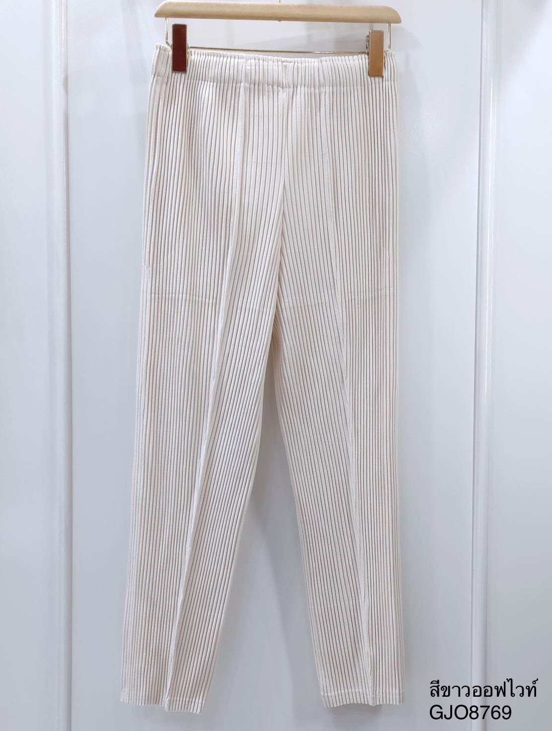 ยาว36,37นิ้ว!! 2MUAY รุ่น GJO8769 กางเกงผ้าหนาอัดพลีท THICK SLIM SPILT FRONT PLEATED PANTS 14 สี FREE SIZE