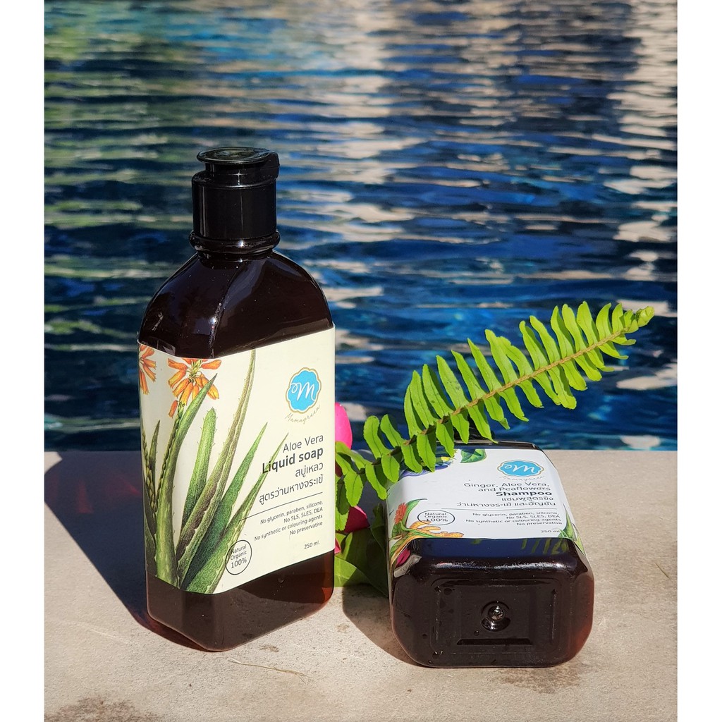 Mamagreen Organic Aloe Vera Liquid Soap สบู่เหลวออร์แกนิกธรรมชาติ สูตรว่านหางจระเข้และถั่วเขียว