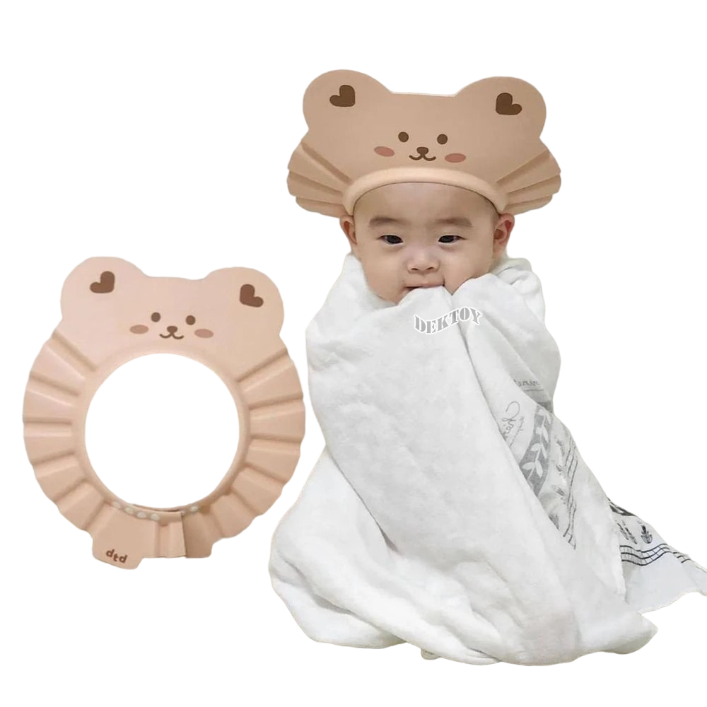 PAPABABY หมวกอาบน้ำเด็ก Shower Cap หมวกกันแชมพู รุ่นTCAT003 ใส่ตัดผมได้ หมวกกันน้ำเข้าตาเด็ก หมวกอาบน้ำเด็ก 6M+