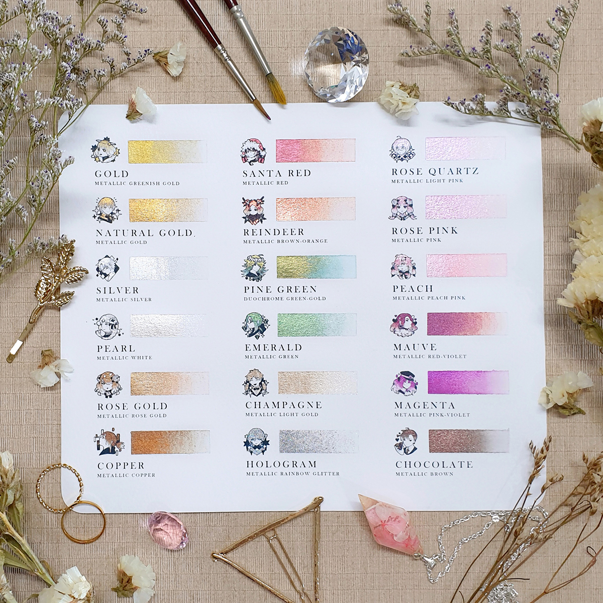 [ HANDMADE WATERCOLOR ] 30 COLORS BOX SET 2 ML