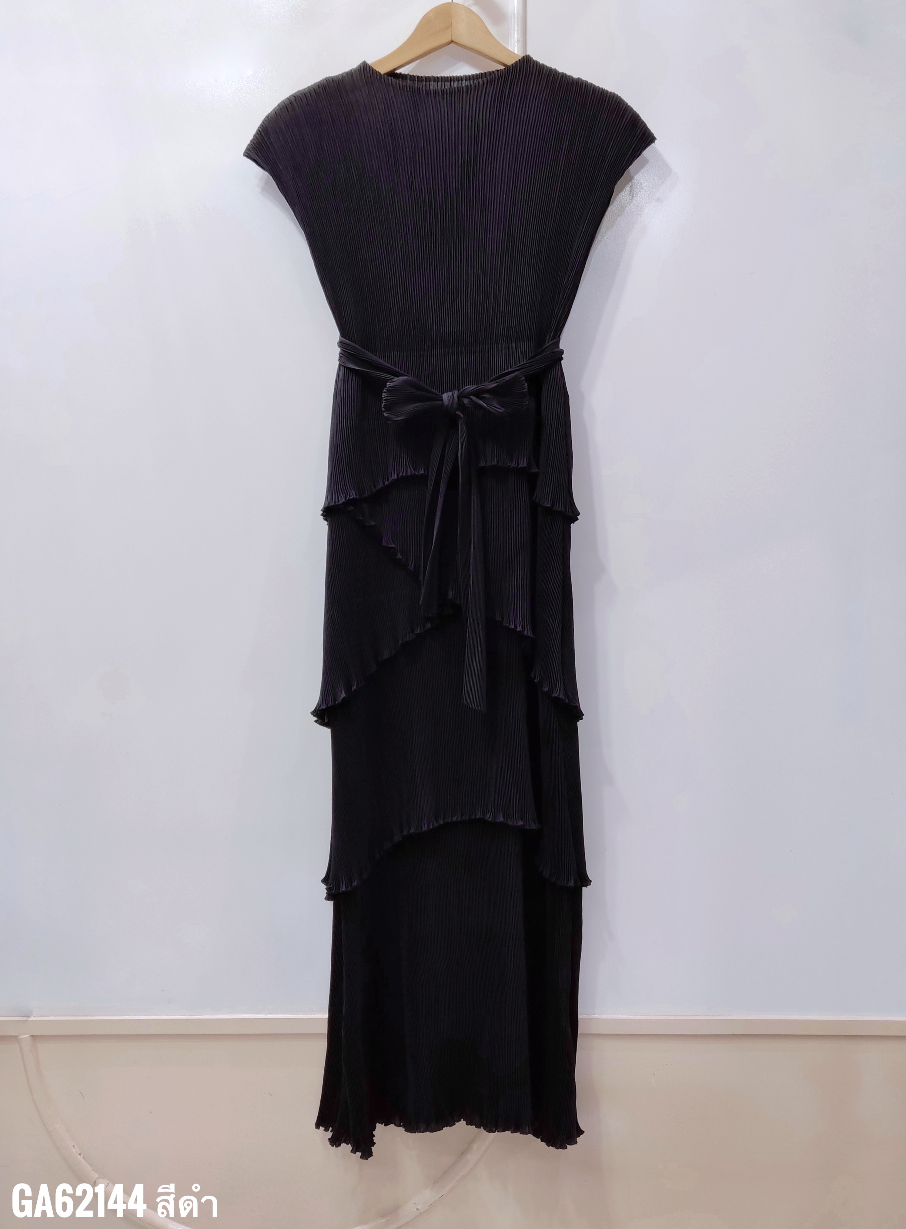 ยาว 52.5 นิ้ว 2MUAY รุ่น GA62144 เดรสอัดพลีท CAP SLEEVE TIERED PLEATED DRESS 6 สี FREE SIZE