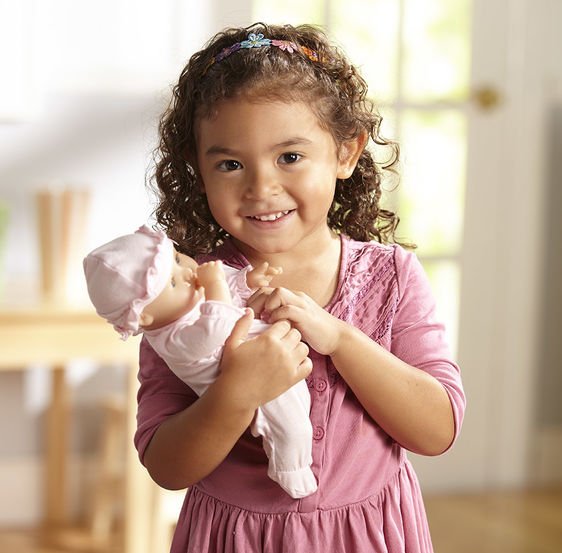 ตุ๊กตาเบบี๋เด็กผู้หญิง พร้อมจุ๊บและหมวก กระพริบได้ บทบาทสมมติ ,Melissa & Doug Jenna 12" Baby Doll รุ่น 4881 ของเล่น, ของเล่นเด็ก, ของเล่นเสริมพัฒนาการ