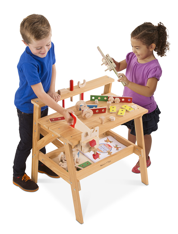 ชุดแท่นประดิษฐ์ รุ่นก่อสร้าง รุ่นใหญ่สมจริง ส่งเสริมการเรียนรู้ เสริมสร้างพัฒนาการ Wooden Project Workbench Melissa&Doug, ของเล่นเสริมพัฒนาการ, ของเล่น