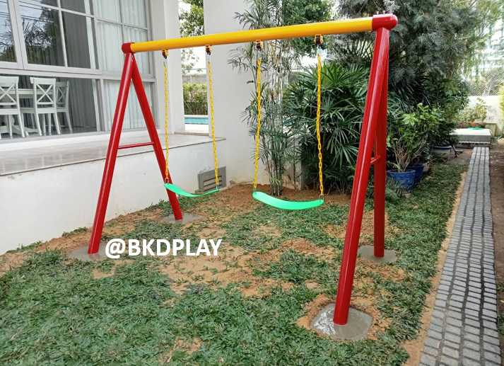 ชิงช้า2ที่นั่ง, เครื่องเล่นสนามเหล็กนำเข้า, ของเล่นสนาม, เครื่องเล่นสนามกลางแจ้ง พร้อมส่ง