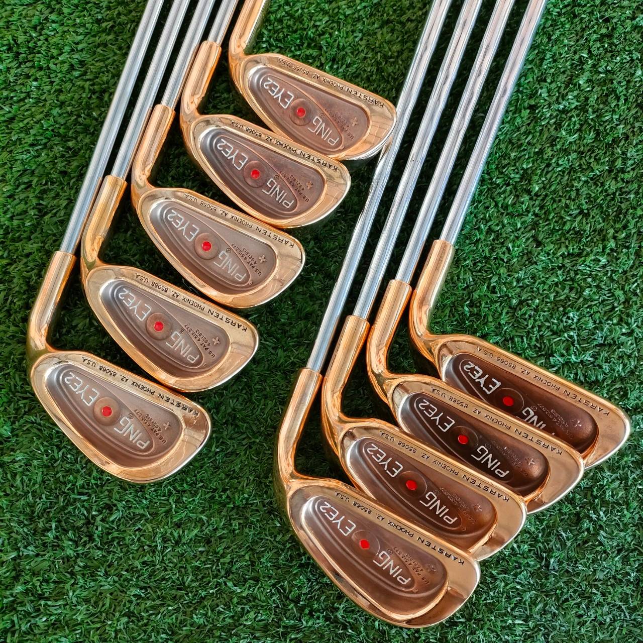 ชุดเหล็ก PING EYE2 จุดส้ม มีเหล็ก 3-9 เเละ PW SW ครบ, ทองแดง BECU BERYLLIUM COPPER เป็นสุดยอดวัสดุที่หาไม่ได้ในปัจจุบัน และร่องเป็นร่อง U คมมาก!! ไม้กอล์ฟมือสอง ของแท้ BY NakaraLuxurious