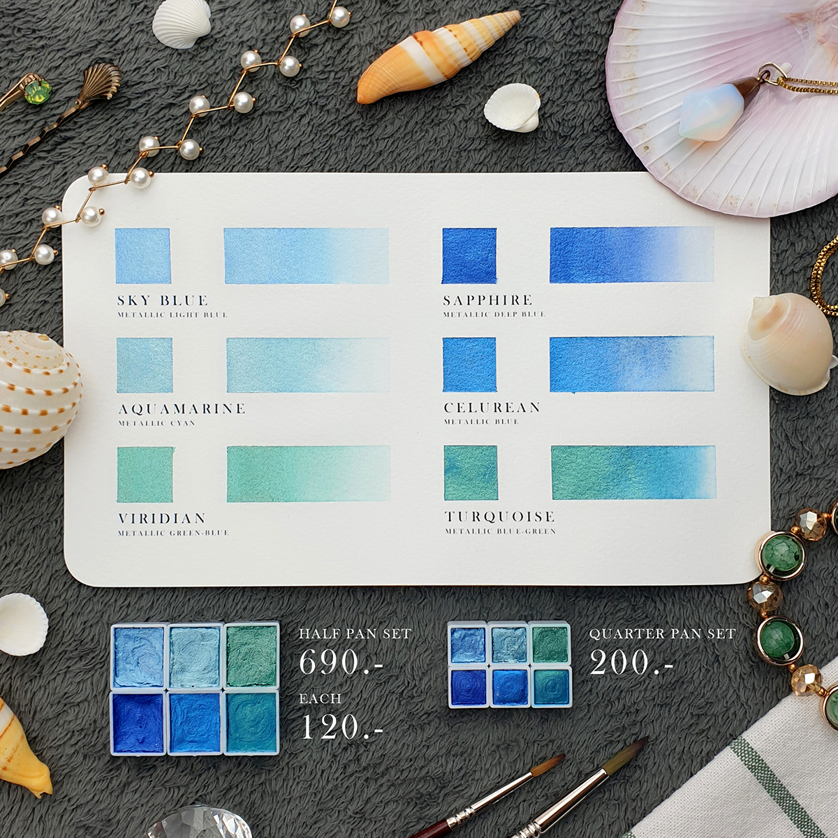 [ HANDMADE WATERCOLOR ] 30 COLORS BOX SET 2 ML