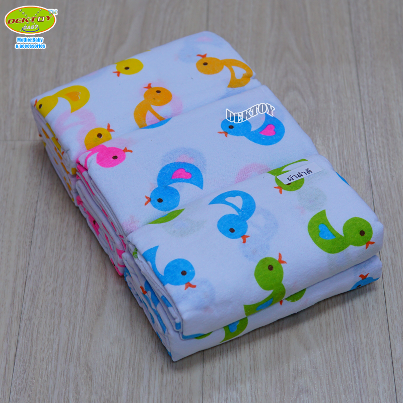 Baby World ผ้าอ้อมสำลี ไซส์ 27 x 27 นิ้ว แพ็ค 12 ผืน คละลาย