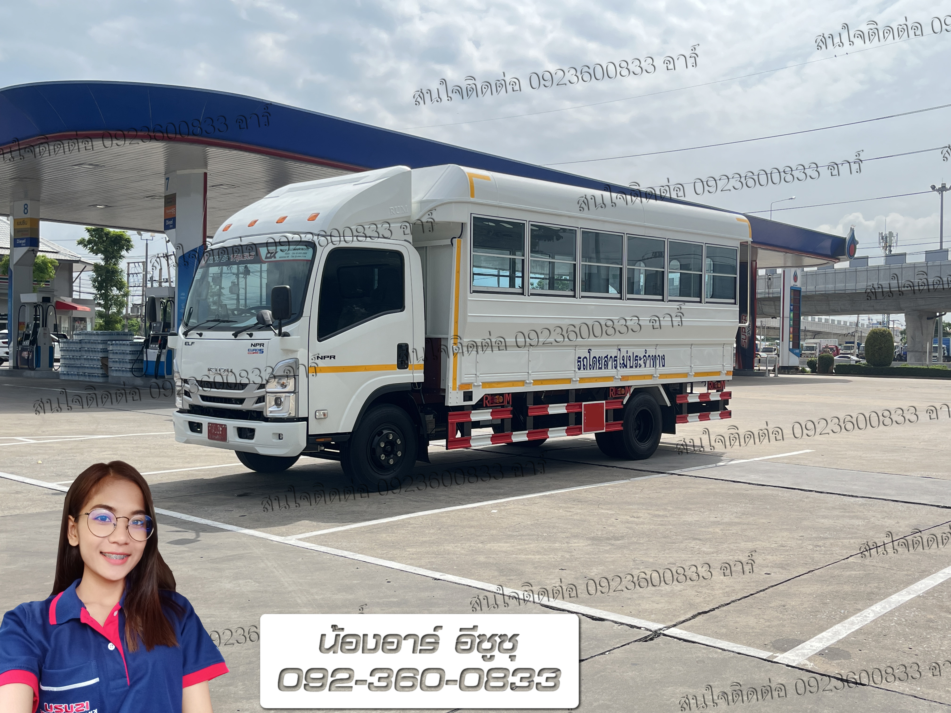 6 ล้อ ISUZU NPR Euro5 Max รถโดยสารแบบสองแถว