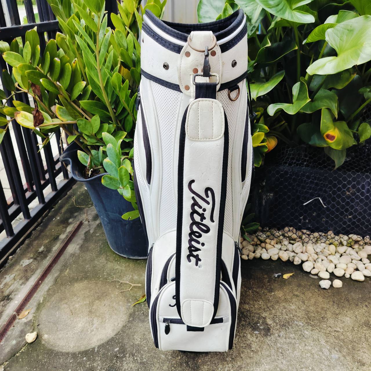 ถุงกอล์ฟ TITLEIST มือสอง สีขาวสวย ภาพในบุกำมะหยี่