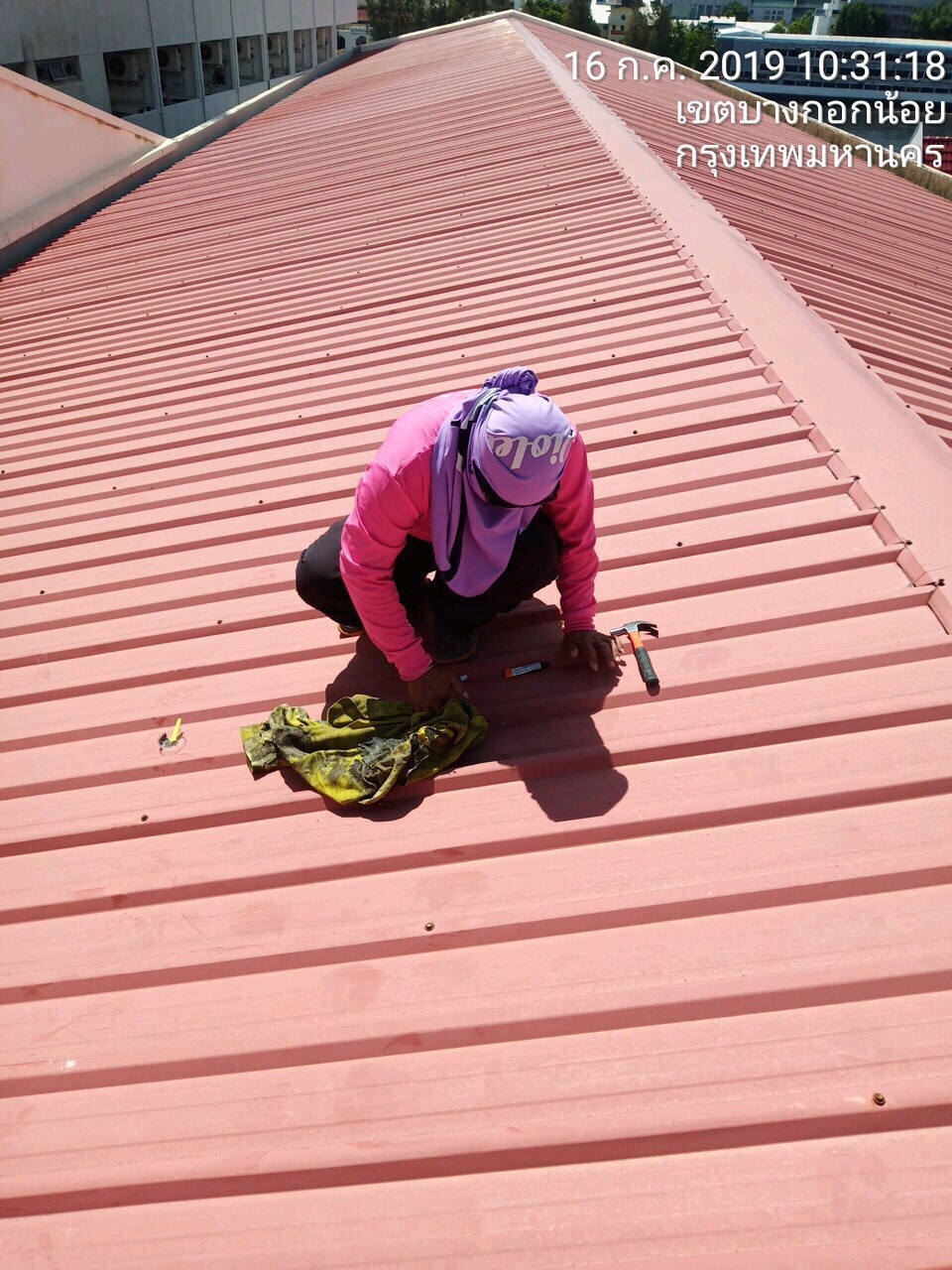 งานซ่อมหลังคา,ฝ้า,ผนัง,หอสมุด รพ.ศิริราช