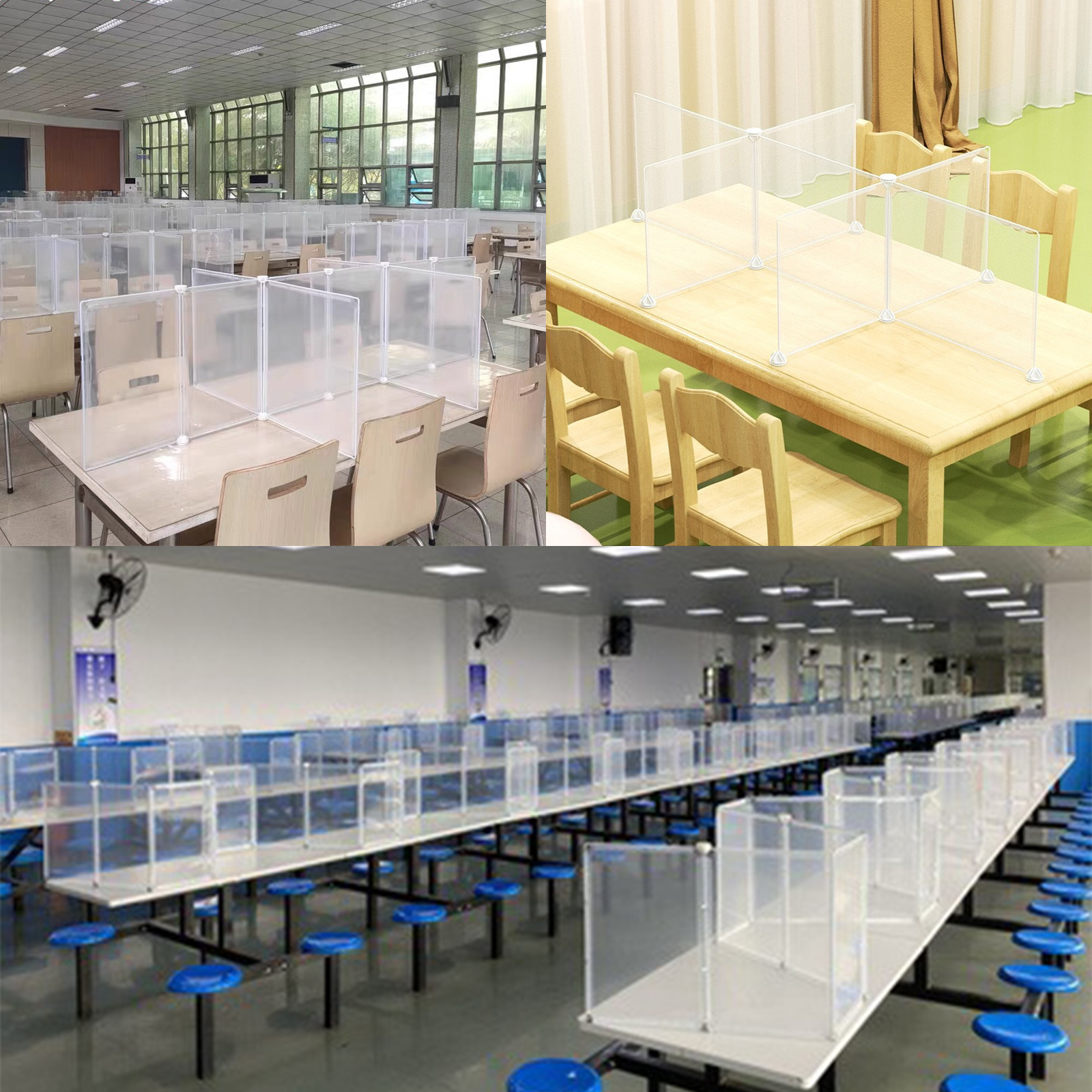 ฉากกั้นโต๊ะ (ตัวต่อแพ็ค4ชิ้นขายแยก) สีขาว/สีใส 7ขนาด 35x17/45x17/30x45/35x35/45x35/45x45cm