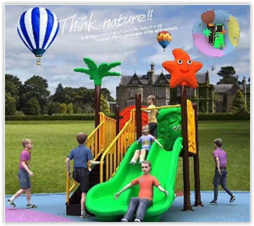 เครื่องเล่นสนาม กลางแจ้ง-ในร่ม, ชุด ปลาดาวเพื่อนรัก,กระดานลื่น, สไลเดอร์ ของเล่น,ครุภัณฑ์สนามเด็กเล่น, สพฐ,โครงการโรงเรียนประชารัฐ,ศูนย์พัฒนาเด็กเล็ก