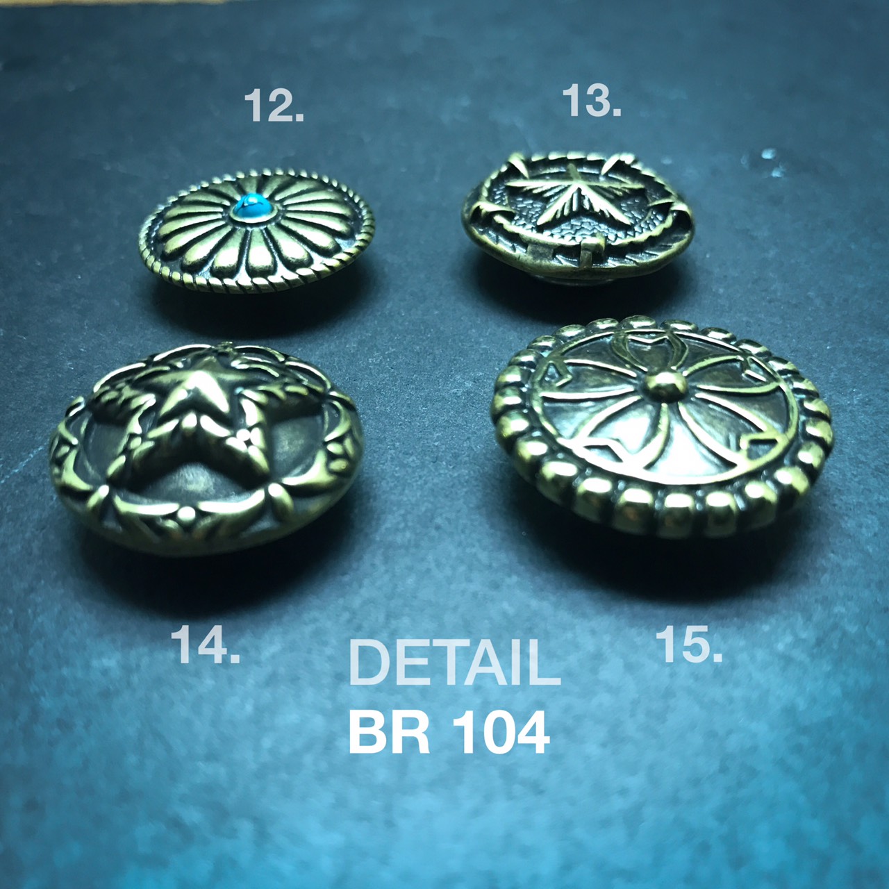BR104 เหรียญประดับกระเป๋า อะไหล่ทองเหลือแท้ อุปกรณ์งานหนัง**ราคาต่อชิ้น**