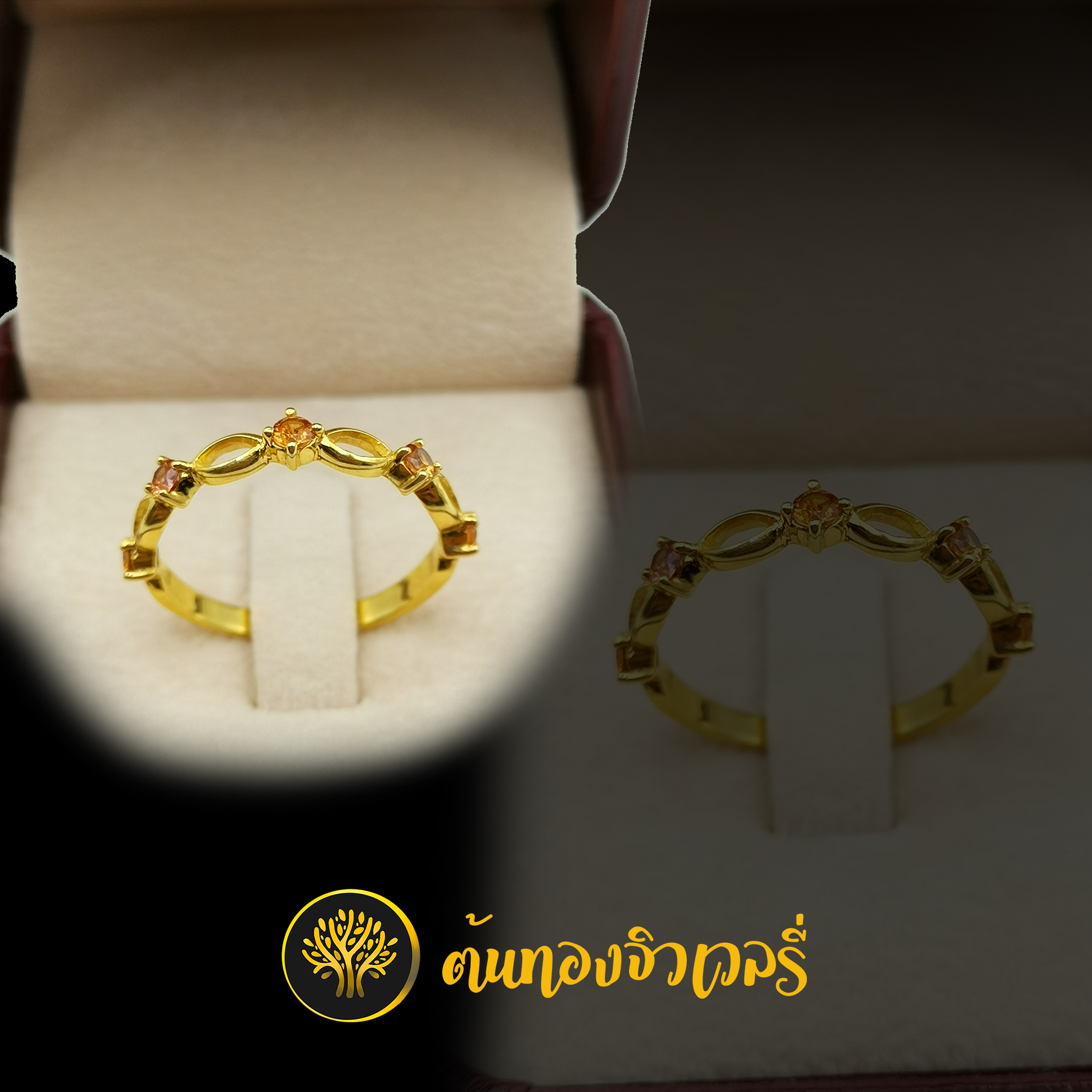 แหวนพลอยบุษราคัม สไตล์เก๋ๆ วงเล็กๆแบบนี้แต่สวยมากๆเลยนะ