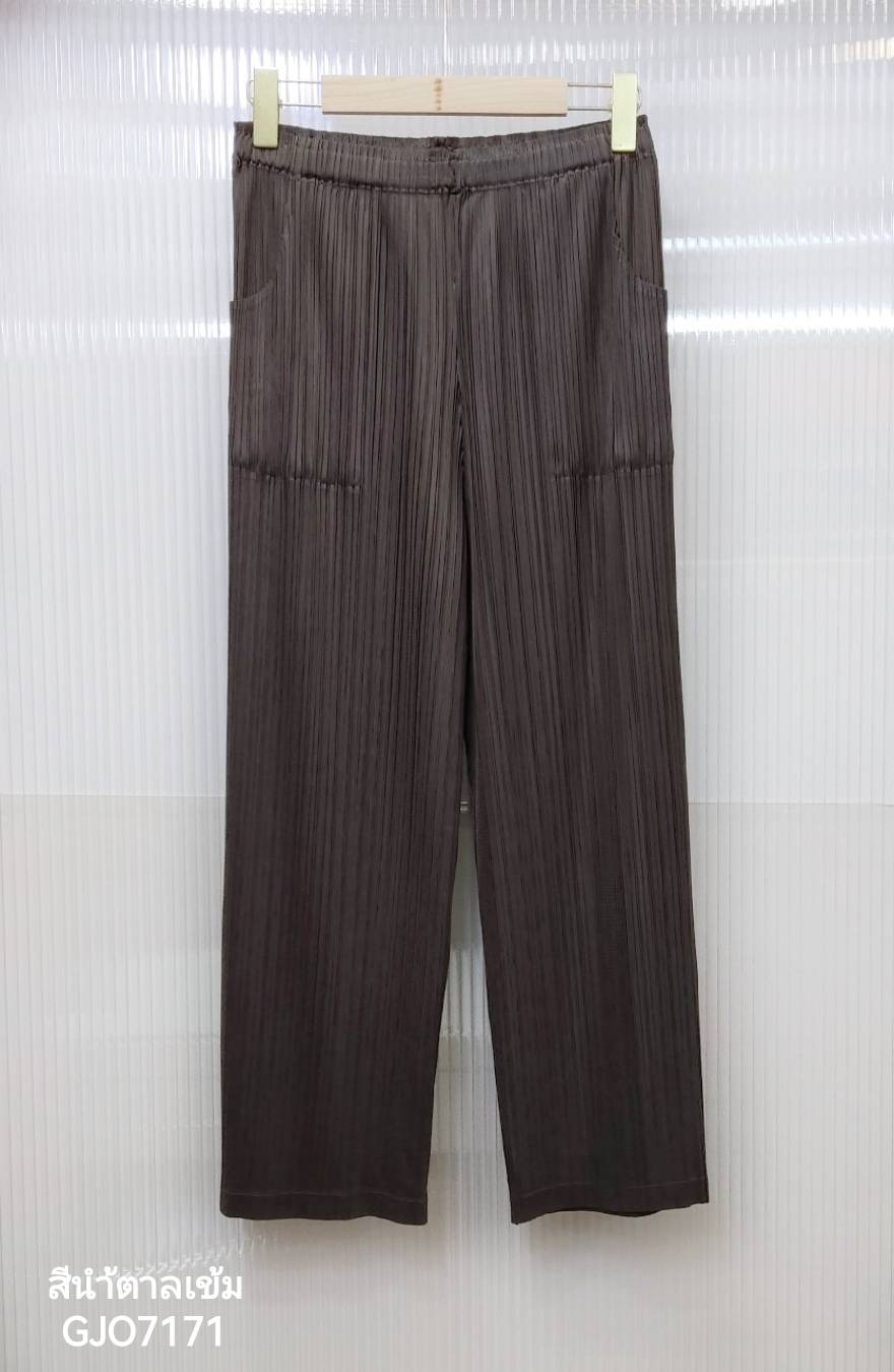 ยาว 35นิ้ว!! 2MUAY BASIC รุ่น GJO7171 กางผู้หญิง กางเกงพลีทคุณภาพ STRAIGHT PLEATED PANTS 16สี FREE SIZE