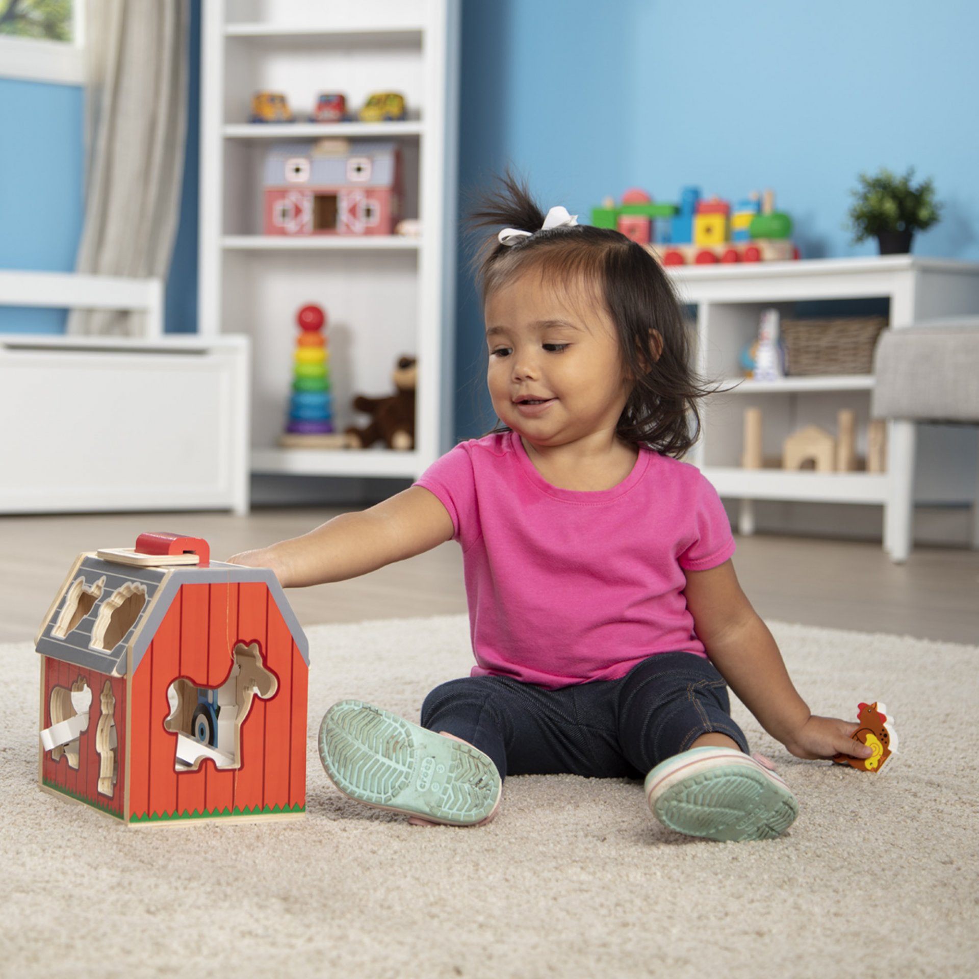 บล๊อกหยอดรูปสัตว์ฟาร์ม มีหูหิ้ว รุ่น 30149 Melissa & Doug Take-Along Sorting Barn การเล่นเสริมจินตนาการ ของเล่น,ของเล่นเสริมพัฒนาการ, ของเล่น