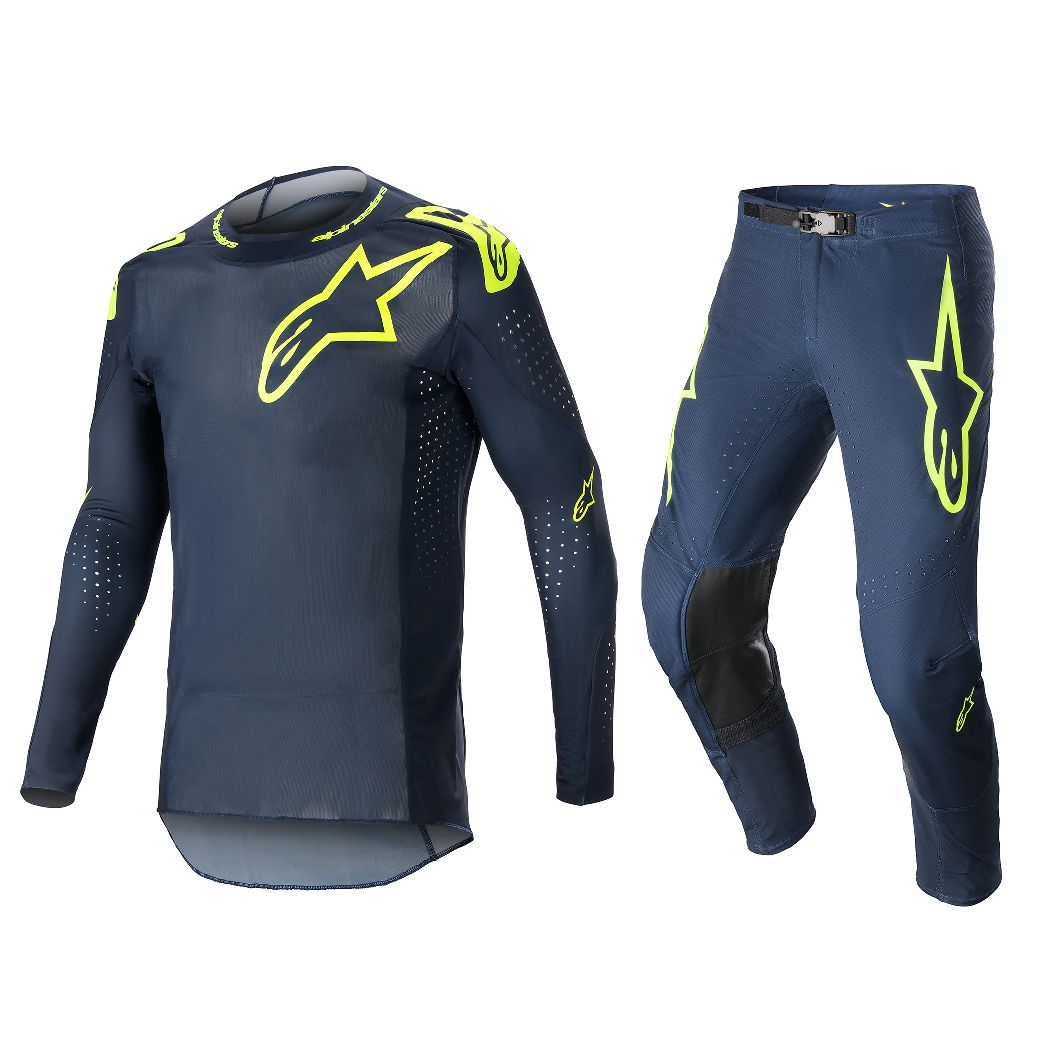 ชุด Alpinestars 2023 Supertech Bruin - Night Navy/Yellow Fluo