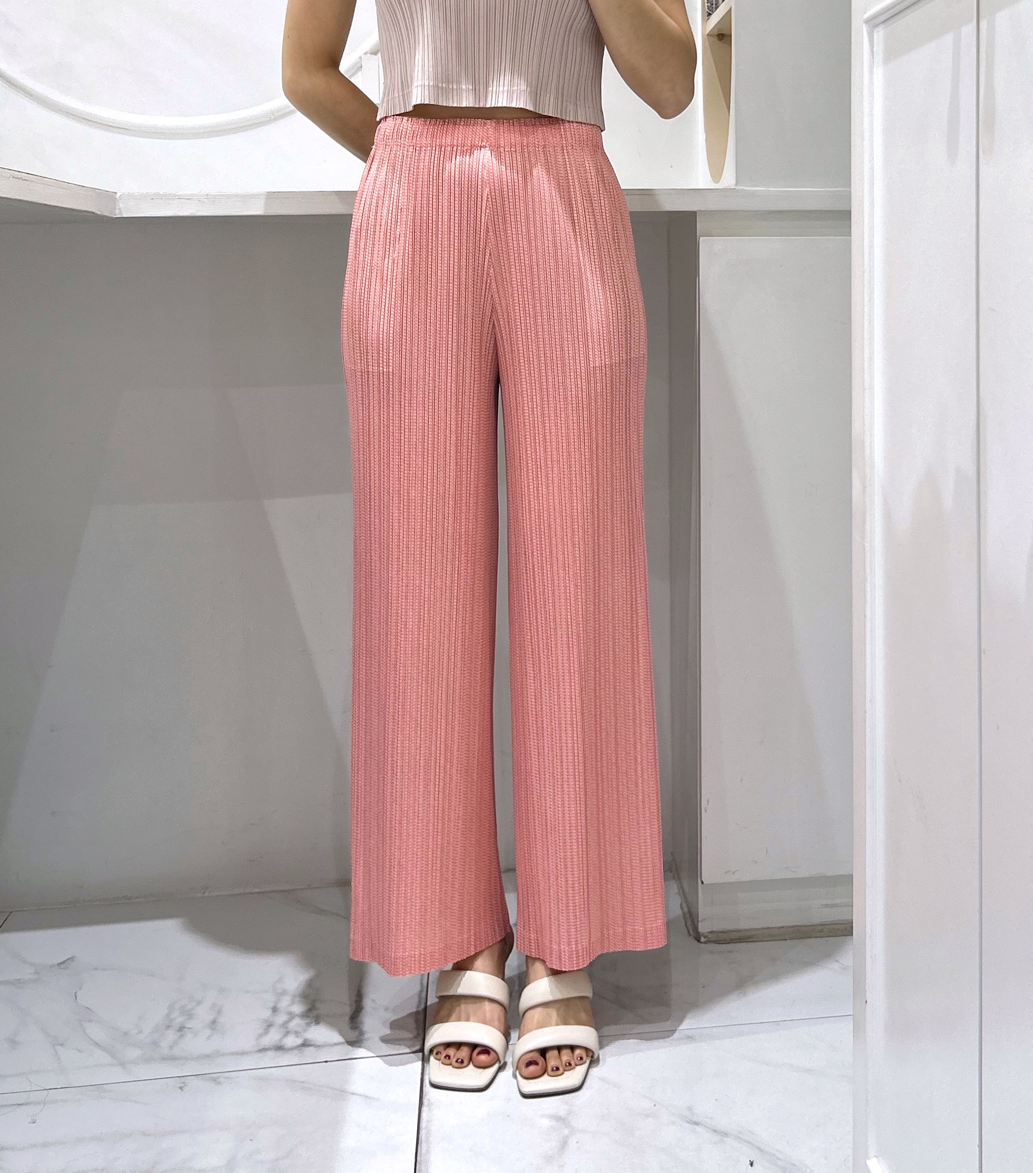 ยาว 38.5 นิ้ว 2MUAY รุ่น GJO10316 กางเกงอัดพลีท PRINTED STRAIGHT LEG PLEATED PANTS 4 สี FREE SIZE