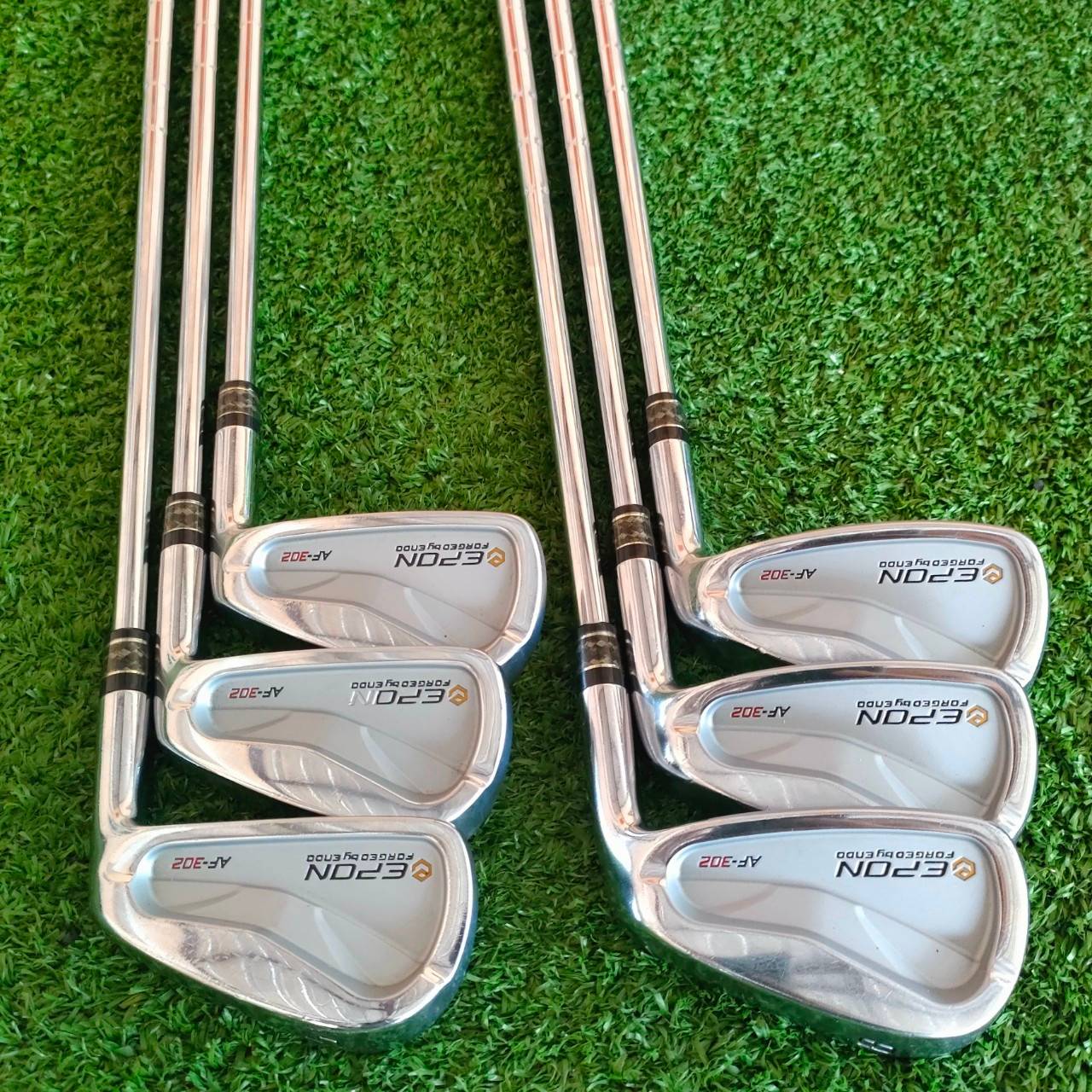 ชุดเหล็ก EPON AF-302 FORGED BY ENDO มีเหล็ก 5-9 เเละ PW ก้าน NS PRO 950 GH FLEX S ชุดนี้เป็นชุดสุดยอด ประกอบแท้ๆ มาจากโรงงาานที่ญี่ปุ่น!!! ไม้กอล์ฟมือสอง ของแท้ BY NakaraLuxurious
