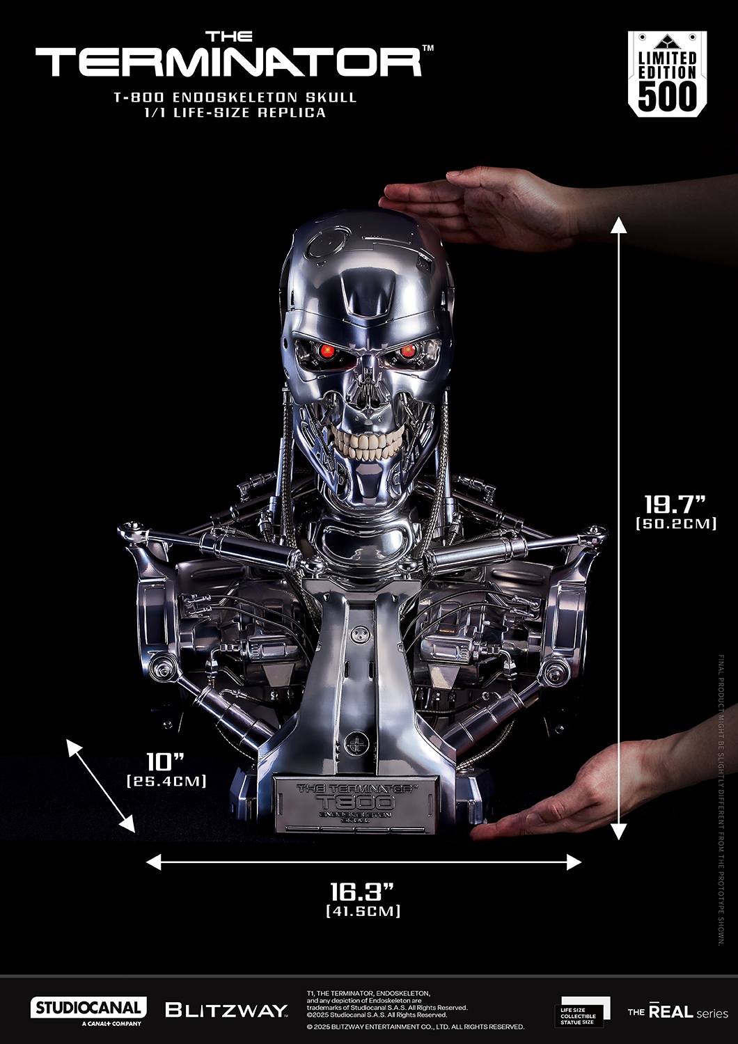 [สั่งจอง]BLITZWAY BW-LS-40201 1/1 : Terminator T-800 Bust Endoskeleton Life Size Replica