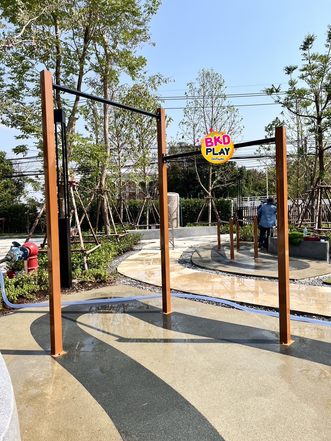 เครื่องออกกำลังกาย กลางแจ้ง ชุดบาร์โหน 2 ระดับ ลานกีฬา อเนกประสงค์ สนามกีฬา สั่งทำ 10-20 วัน