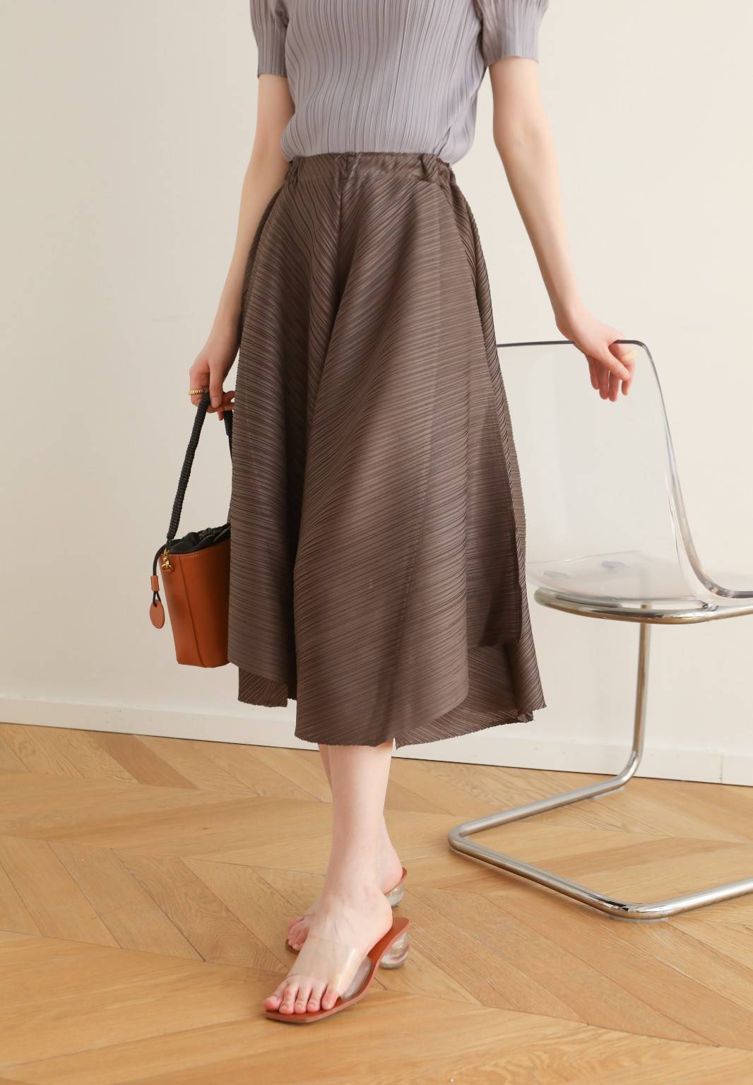 ยาว 28นิ้ว!! 2MUAY รุ่น GJO2923 FLARED PLEAT PANT กางเกงผู้หญิง กางเกงพลีทคุณภาพ 12สี FREE SIZE