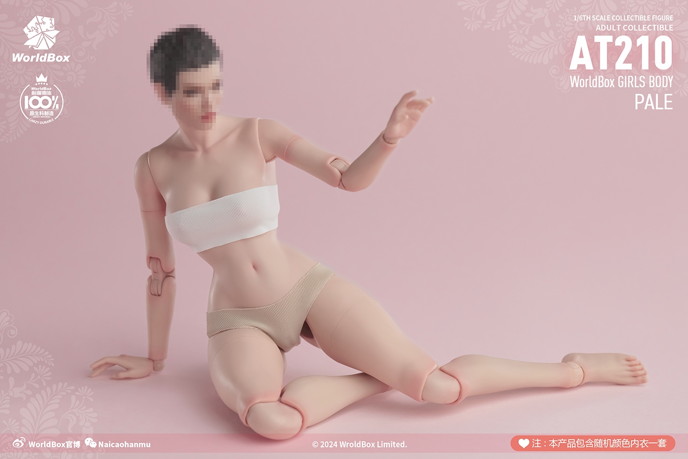 [พร้อมส่ง]Worldbox 1/6 : --- AT210 female body wasp waist version ---(เฉพาะบอดี้ ไม่รวมหัวปั้น) - Pale (ขาว)