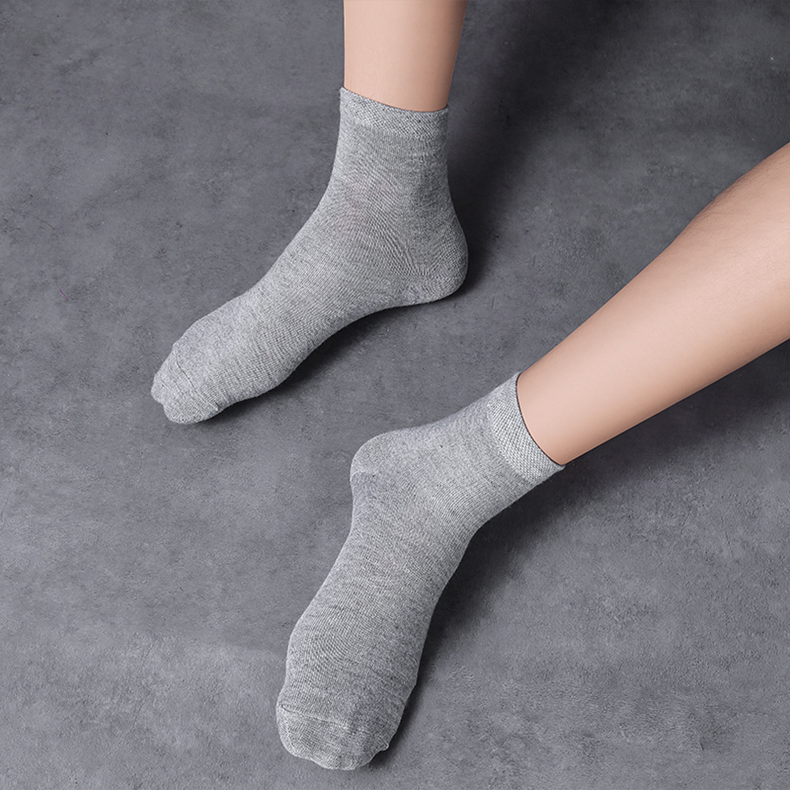 ถุงเท้าผู้ชาย เหนือข้อเท้า FreeSize สีพื้น 1คู่(2ข้าง) ถุงเท้าผ้าฝ้าย ระบายอากาศดี ลดกลิ่นอับ