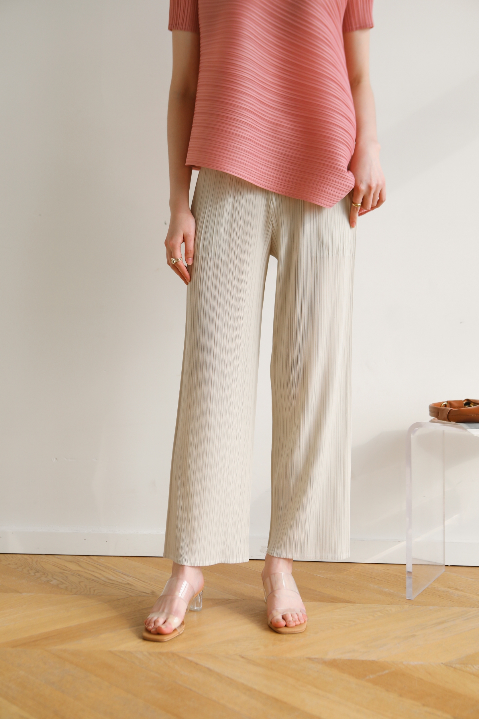 ยาว37นิ้ว! 2MUAY BASIC รุ่น GJO8312 กางเกงผู้หญิง กางเกงอัดพลีทคุณภาพ BASIC STRAIGHT PLEATED PANTS 12สี FREE SIZE