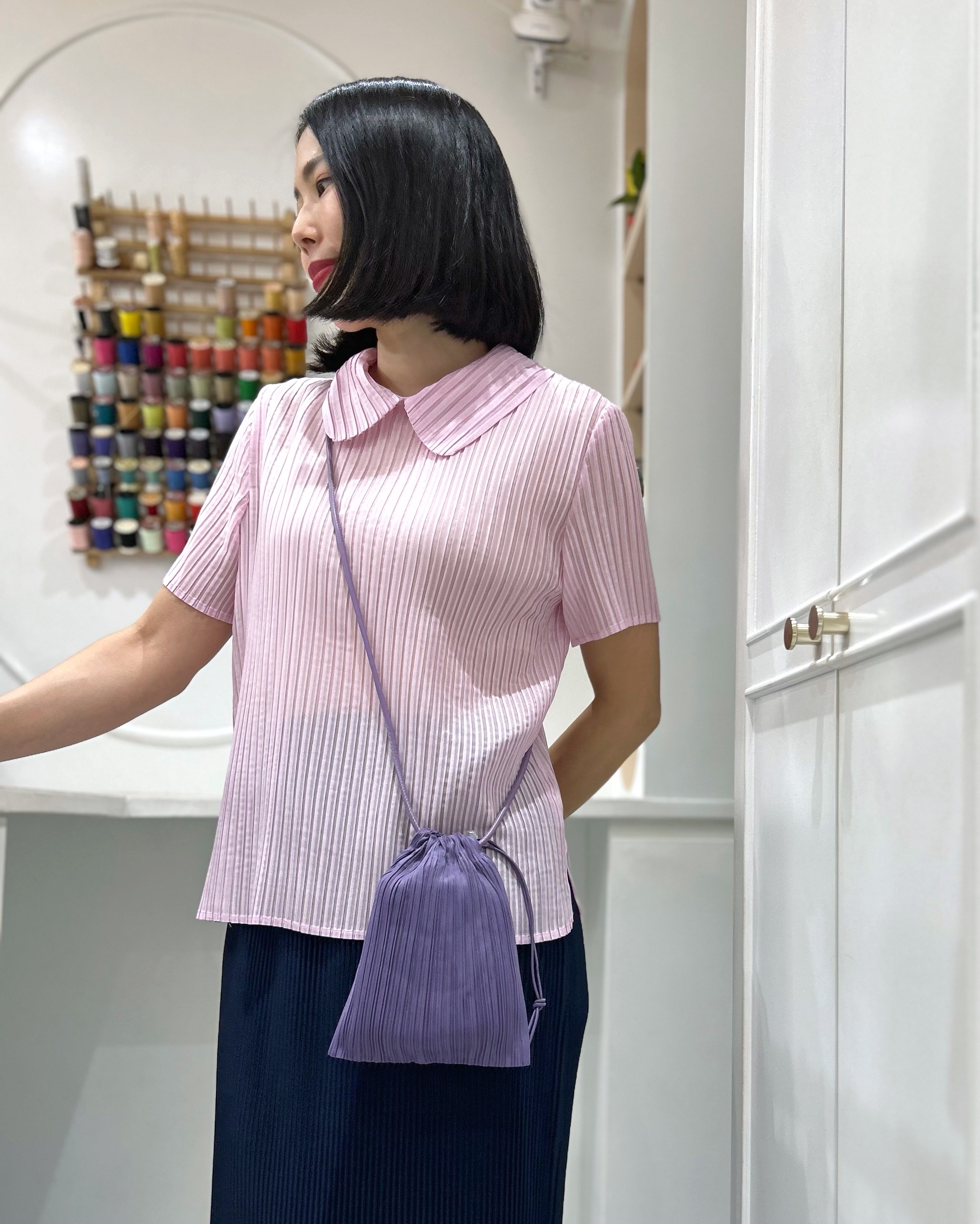 2MUAY รุ่น GJO998 กระเป๋าอัดพลีท PETITE PLEATED BAG 7 สี FREE SIZE