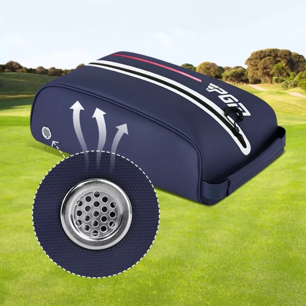 กระเป๋ารองเท้ากอล์ฟ กันน้ำ PGM XB006 วัสดุไนล่อนกันน้ำมีความแข็งแรงทนทานและทนต่อสิ่งสกปรก ล้างออกง่าย เนื้อวัสดุไม่ซับน้ำ