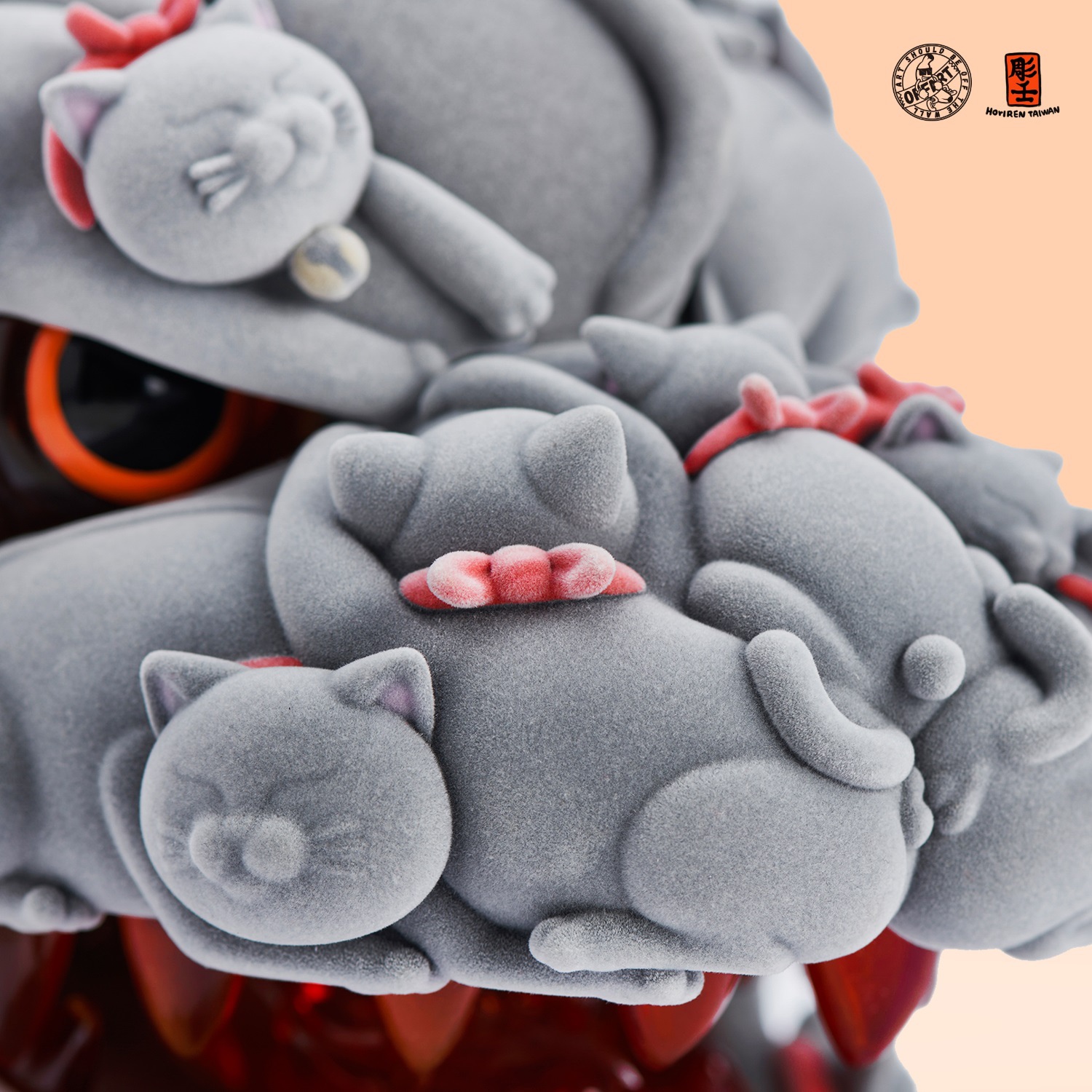 [สั่งจอง] OFFART x Horiren Red Flame Hundred Cats Resin Bust Original Flocked Ver.